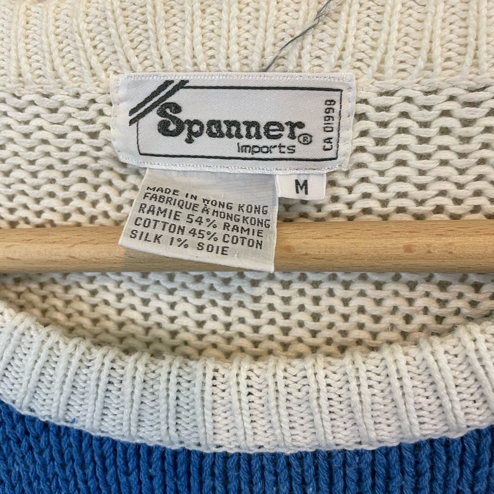 VINTAGE SPANNER | Funky palm tree knit sweater with silk palm tree | Size medium - Picture 9 of 10